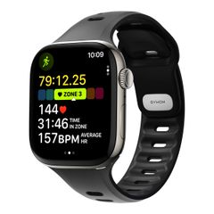 Nomad Tempo siliconen band Apple Watch Series 1 - 11 / SE / Ultra (44/45/46/49 mm) - Wide fit - Black