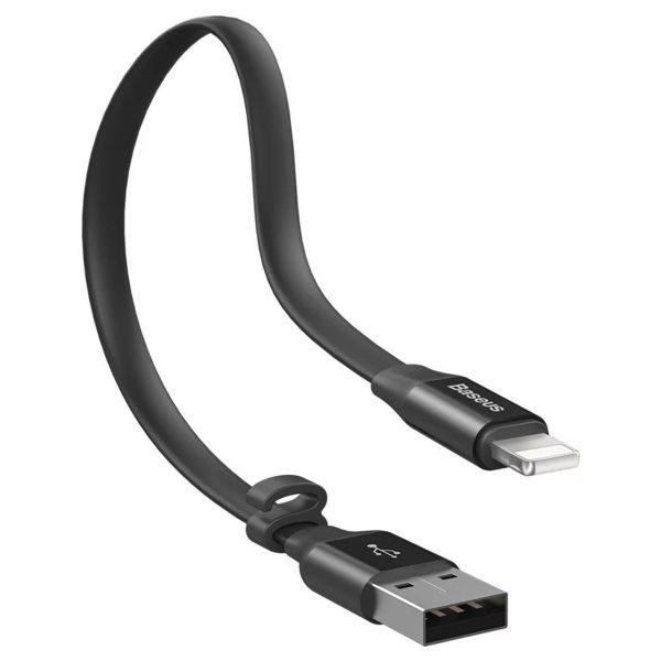 Baseus Nimble Series USB-A naar Lightning-kabel extra kort - 23 centimeter - Zwart