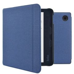 imoshion Canvas Sleepcover Bookcase met stand Kobo Libra Colour - Donkerblauw