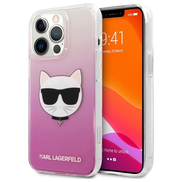 Karl Lagerfeld Hardcase Backcover Choupette iPhone 13 Pro - Roze