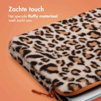 imoshion Fluffy Laptop hoes 13-14 inch - Laptopsleeve - Leopard Orange