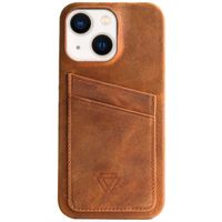 Wachikopa Full Wrap C.C. Backcover met 2 pashouders iPhone 13 - Camel