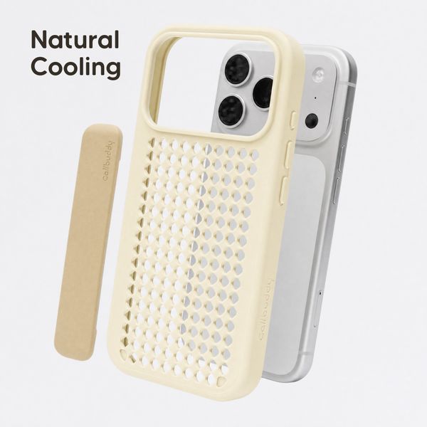 Callbuddy Hoesje met Strap Apple iPhone 17 Pro - Sand Glow