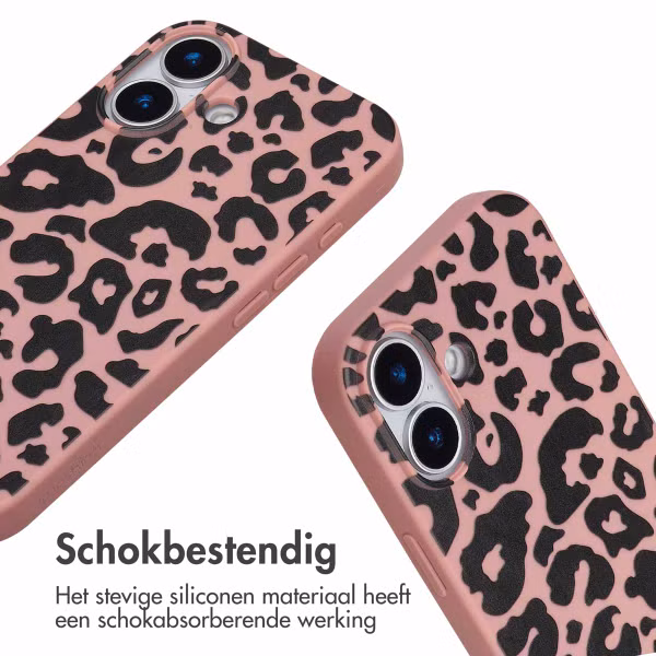 imoshion Siliconen design hoesje met koord Apple iPhone 17 - Animal Pink