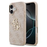 Guess 4G Metal Logo Backcover Apple iPhone 17 - Gold Edge - Pink