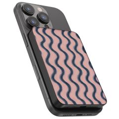 Selencia Vivid Powerbank 5.000 mAh - Draadloze Powerbank - MagSafe en Qi - Black / Wavy Baby Sorbet
