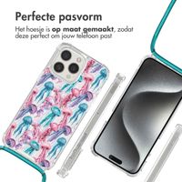 imoshion Design hoesje met koord Apple iPhone 15 Pro - Jellyfish Watercolor