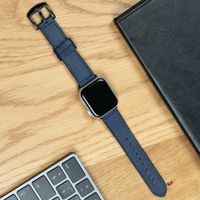 imoshion Echt lederen bandje Apple Watch Series 1 t/m 10 / SE / Ultra (2) (44/45/46/49 mm) - Blauw