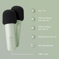 imoshion Sing & Shine Karaoke set - Speaker en 2 microfoons - Mintgreen