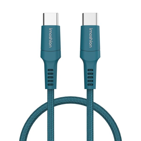 imoshion Braided USB-C naar USB-C kabel - 1 meter - Donkerblauw