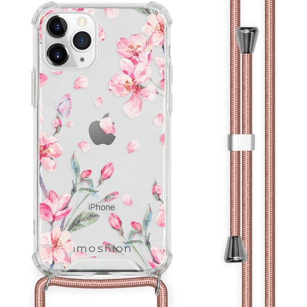 imoshion Design hoesje met koord iPhone 11 Pro - Bloem - Roze