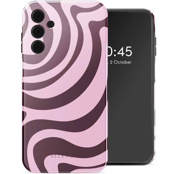 Selencia Vivid Tough Backcover Samsung Galaxy A15 (5G/4G) - Wavy Swirl Pink Plum