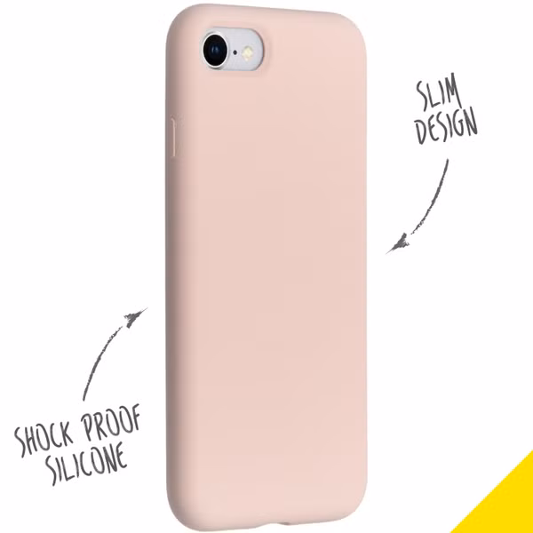 Accezz Liquid Silicone Backcover Apple iPhone SE (2022 / 2020) / 8 / 7 - Roze