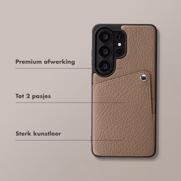 Selencia Riva Backcover met Pashouder Samsung Galaxy S26 Ultra - Mocha Brown