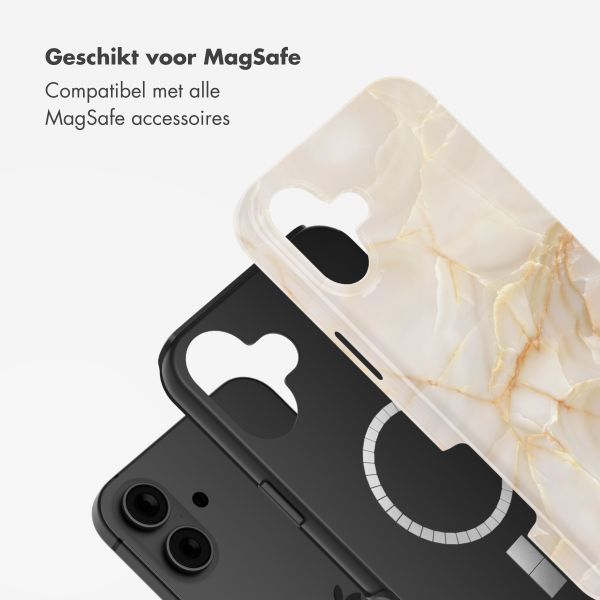 Selencia Vivid Tough Backcover met MagSafe Apple iPhone 16 - Golden Beige Marble