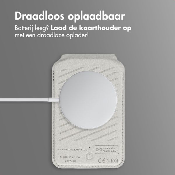 Accezz Magnetische Leren Wallet met standaard - Geschikt voor Apple Find My - Light Grey