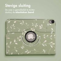 imoshion 360° Draaibare Design Bookcase Apple iPad Air 5 (2022) / Air 4 (2020) - Green Flowers