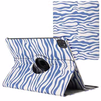 imoshion 360° Draaibare Design Bookcase Apple iPad Pro 13 (2025) M5 / (2024) M4 - White Blue Stripes