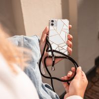 imoshion Design hoesje met koord iPhone 8 Plus / 7 Plus - Grafisch Koper - Wit / Goud