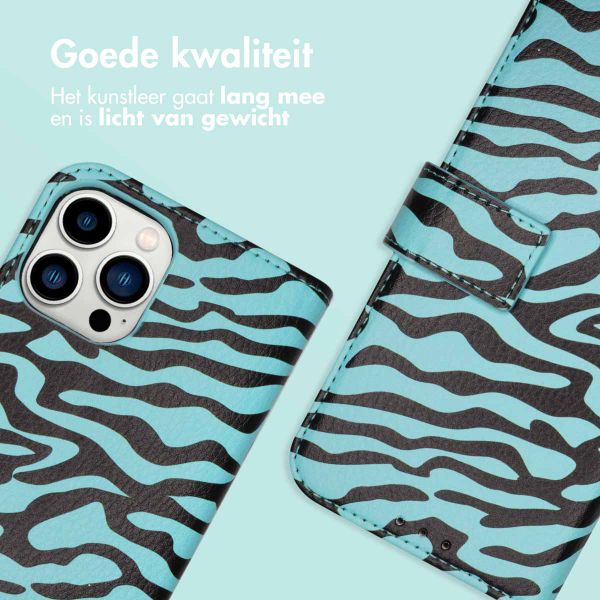 imoshion Design Bookcase Apple iPhone 12 (Pro) - Black Blue Stripes