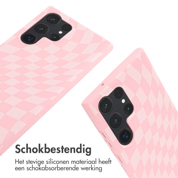 imoshion Siliconen design hoesje met koord Samsung Galaxy S23 Ultra - Retro Pink