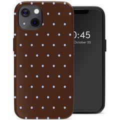 Selencia Vivid Backcover Apple iPhone 13 / 13 Pro - Happy Dots Chocolate