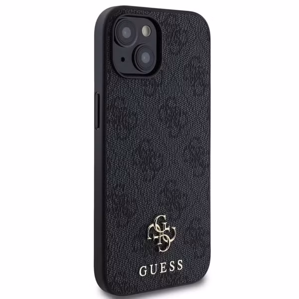 Guess 4G Metal Logo Backcover MagSafe Apple iPhone 15 - Zwart