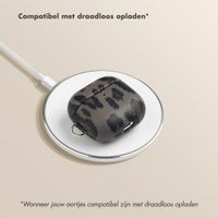Selencia Sabi Case met panterprint  Apple Airpods 4 - Midnight Black