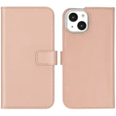 Selencia Echt Leren Bookcase Apple iPhone 14 - Dusty Pink