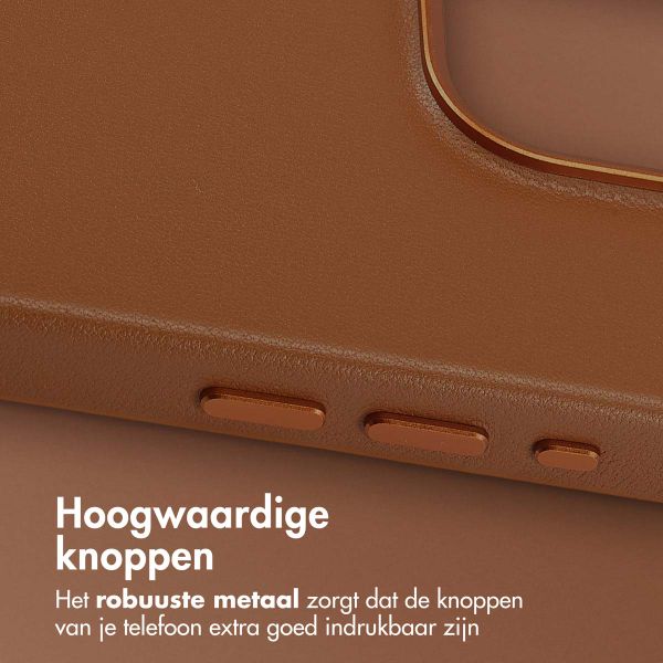 Accezz MagSafe Leather Backcover Apple iPhone 15 Pro - Sienna Brown