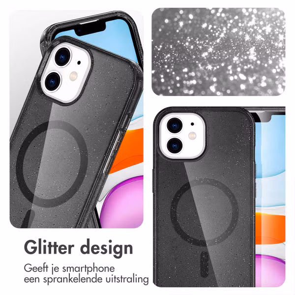 imoshion Sparkle Backcover met MagSafe Apple iPhone 12 (Pro) - Glitter Zwart