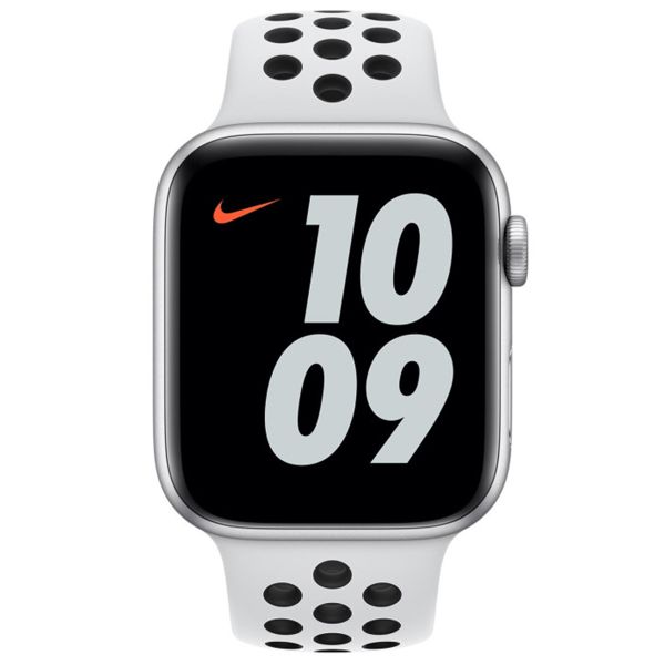 Apple Nike Sport Band Apple Watch Series 1 t/m 9 / SE (38/40/41 mm) | Series 10 (42 mm) - Pure Platinum/Black