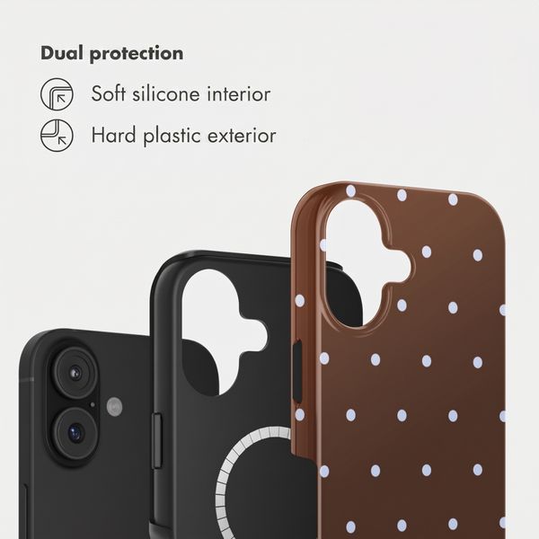 Selencia Vivid Back Cover with MagSafe Apple iPhone 16 - Happy Dots Chocolate