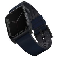 Uniq Straden Waterproof leren bandje Apple Watch Series 1 t/m 11 / SE / Ultra (44/45/46/49 mm) - Prussian