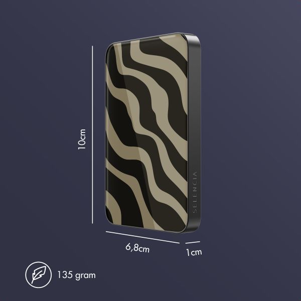Selencia Vivid MagSafe Powerbank 5.000 mAh - Draadloze Powerbank - MagSafe en Qi2 - Black / Swirl Black
