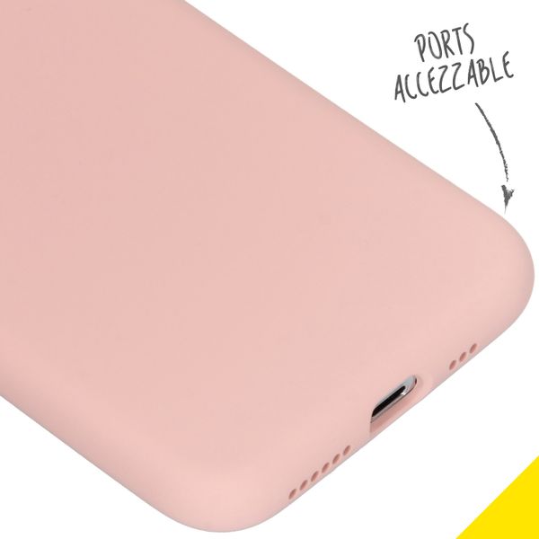 Accezz Liquid Silicone Backcover Apple iPhone X / Xs - Roze