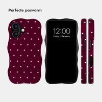 Selencia Vivid Wavy Backcover met MagSafe Apple iPhone 16 - Happy Dots Burgundy