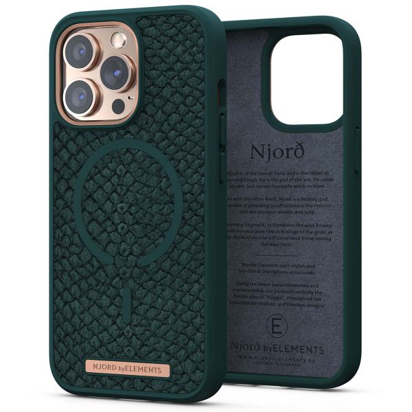 Njorð Collections Salmon Leather MagSafe Case iPhone 13 Pro - Dark Green