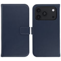 Selencia Echt Leren Bookcase Apple iPhone 18 Pro Max / 17 Pro Max - Blauw