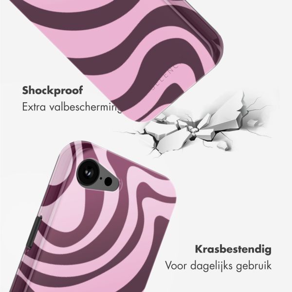 Selencia Vivid Backcover met MagSafe Apple iPhone 16e - Wavy Swirl Pink Plum