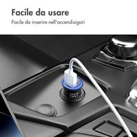 imoshion Mini autolader - 2 poorten - USB-A Quick Charge - USB-C Power Delivery - 60 Watt - Zwart - Apple iPhone 15
