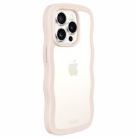 Holdit Wavy Case iPhone 14 Pro - Light Beige / Transparent