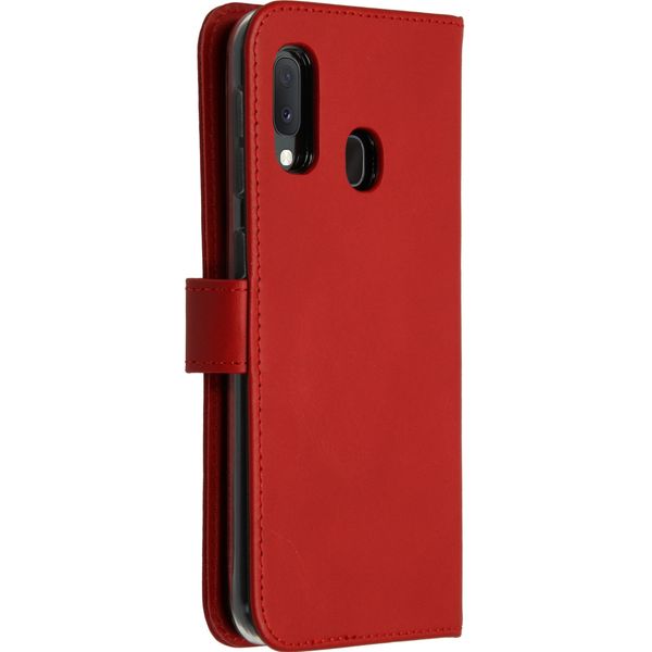 Selencia Echt Lederen Bookcase Samsung Galaxy A20e - Rood