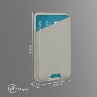 Accezz Magnetic Leather Card Holder - Compatible with Apple Find My - Light Grey