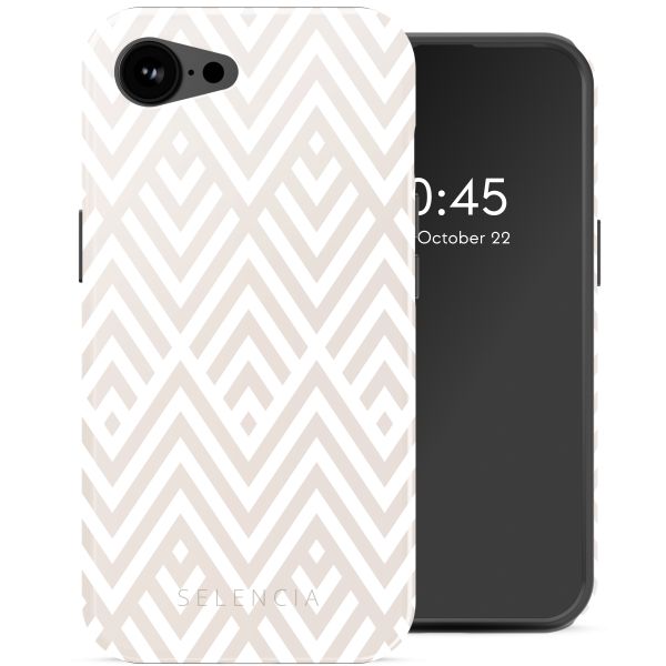 Selencia Vivid Backcover met MagSafe Apple iPhone 16e - Beige Zigzag