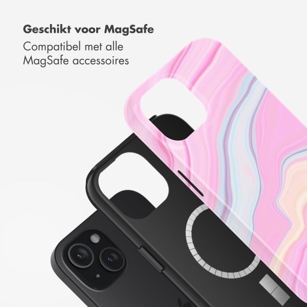 Selencia Vivid Backcover met MagSafe Apple iPhone 15 - Pastel Lipstick Marble