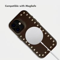 Selencia Studs Back Cover with MagSafe Apple iPhone 16 - Cacao Crush