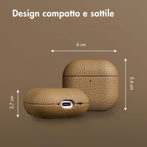 Accezz Echt Leren Case  Apple Airpods 4 - Taupe