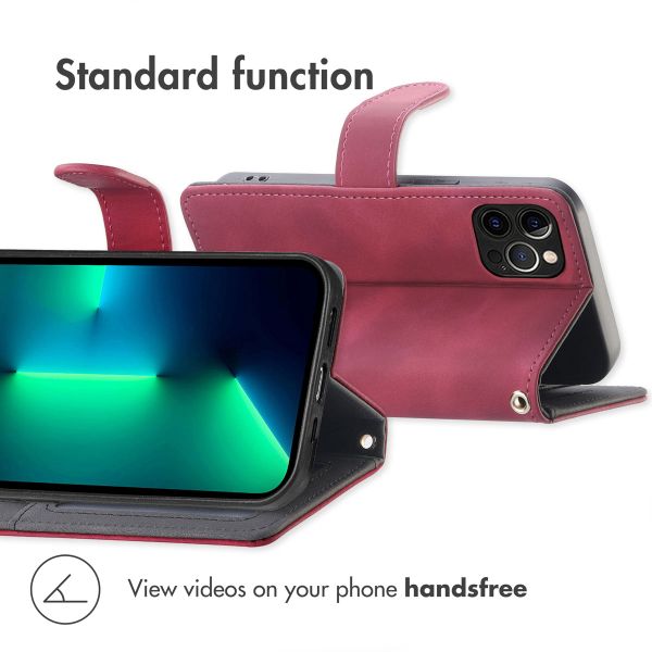 imoshion Bookcase with Strap Apple iPhone 12 (Pro) - Red