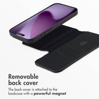 Accezz 2-in-1 Leather Bookcase with MagSafe Apple iPhone 17 Pro Max - Onyx Black